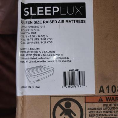Sleep lux air mattress queen
