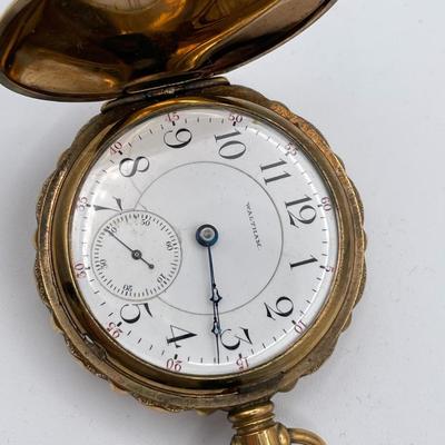 Sale Photo Thumbnail #201: Waltham Pocketwatch Company - Gold Tone Number (8856716) with testing at with Gold Tone/Filled Case (287915).  Condition - Winder & watch are in working order.  This is not a guarantee that all parts are original  nor is the watch  autheniticated.  No Est