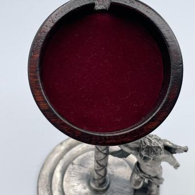 Silver Tone and Wood Clock Case