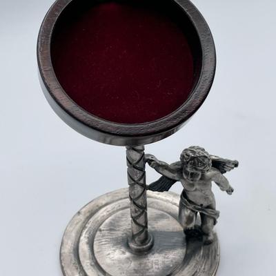 Silver Tone and Wood Clock Case