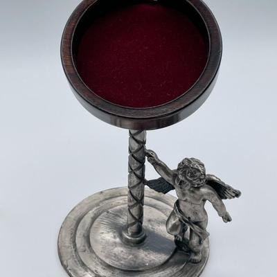 Silver Tone and Wood Clock Case