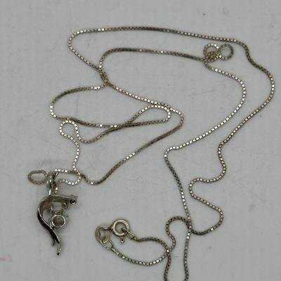 Silver Necklace 925 Italy with Faux Diamond Pendant