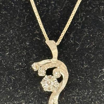 Silver Necklace 925 Italy with Faux Diamond Pendant