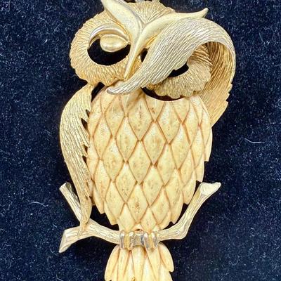 Vintage Retro Owl Necklace Mid-century