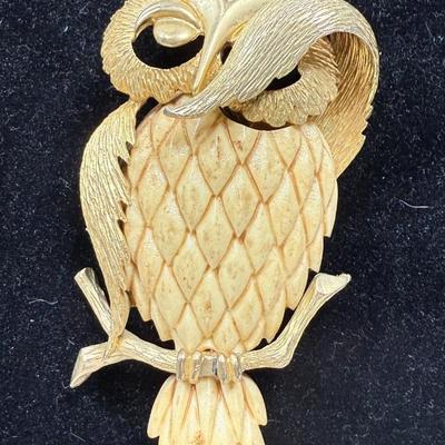 Vintage Retro Owl Necklace Mid-century