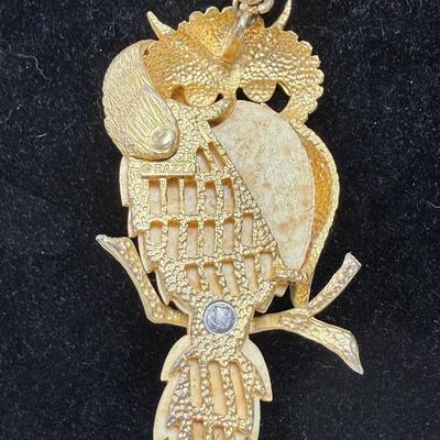 Vintage Retro Owl Necklace Mid-century