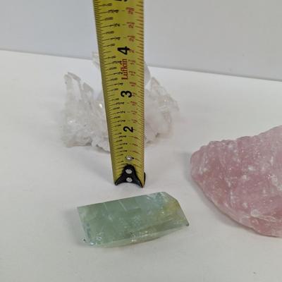 Rose Quartz Aquamarine Clear Quartz Cluster