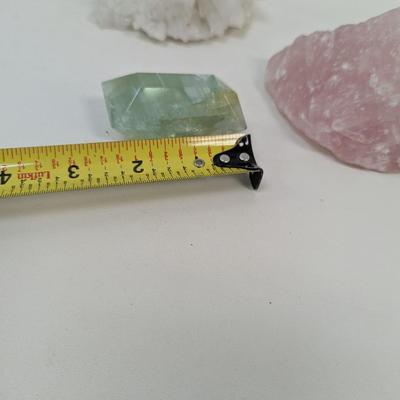 Rose Quartz Aquamarine Clear Quartz Cluster