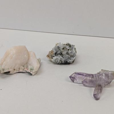 Pyrite Quartz Amethyst Peach & Green Cluster