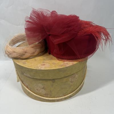 Vintage Hat lot with hat box
