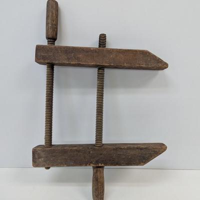 Antique Primitive Wood Screw Clamp Vise Choice 1