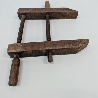 Antique Primitive Wood Screw Clamp Vise Choice 1