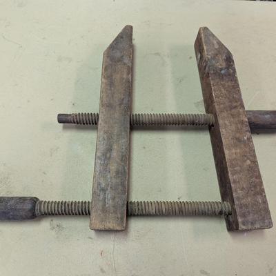 Antique Primitive Wood Screw Clamp Vise Choice 1