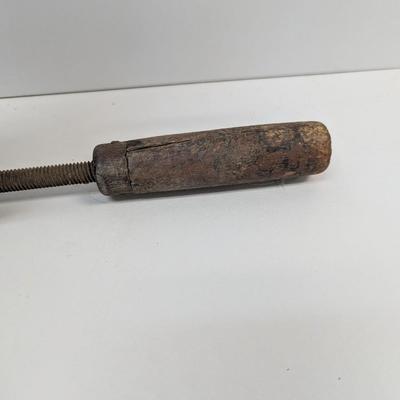 Antique Primitive Wood Screw Clamp Vise