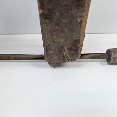 Antique Primitive Wood Screw Clamp Vise