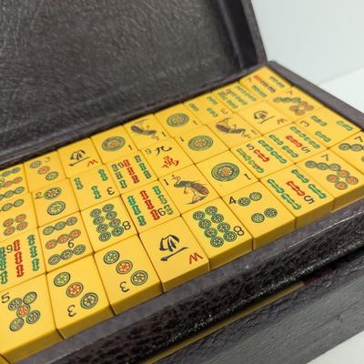 Pung Chow Mahjong Tiles w/ Box & 1923 How To Play Pung Chow Book