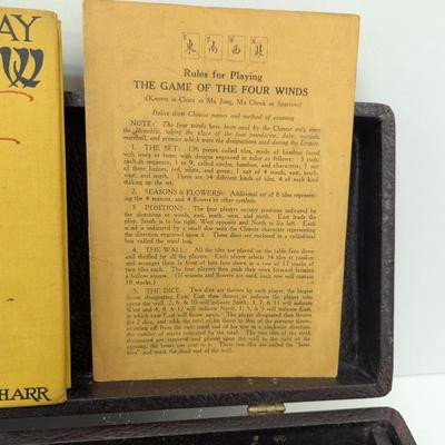 Pung Chow Mahjong Tiles w/ Box & 1923 How To Play Pung Chow Book
