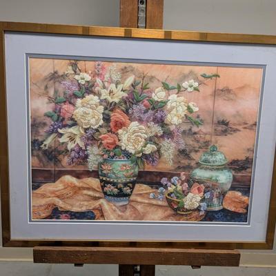 24 1/2" x 19" Cross Stitch Flower Bouquet