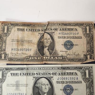 7 $2 Dollar Bills, 3 $1 Silver Certificates