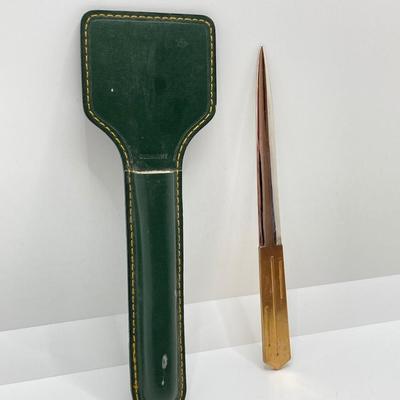 LOT 607: Jalga Gold Tone Watch, Vintage Letter Opener and Swiss Musical Movement Torna A Sorrento Music Box