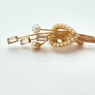 LOT 608: Fashion Jewelry Brooches with Rhinestones