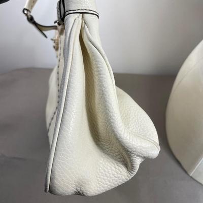 Cream Pebble Leather Adrienne Vittadini Handbag