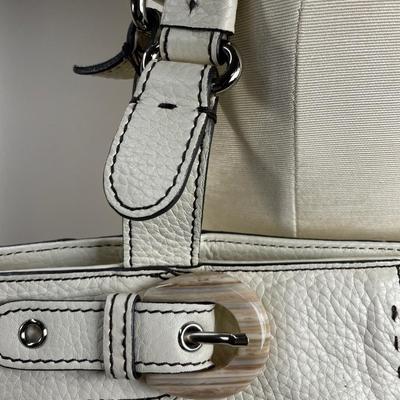 Cream Pebble Leather Adrienne Vittadini Handbag