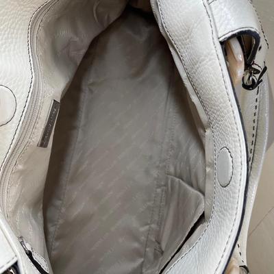 Cream Pebble Leather Adrienne Vittadini Handbag