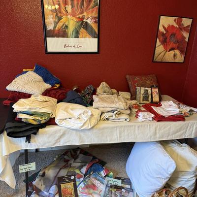 Lot 3: Headboard, Linens & More