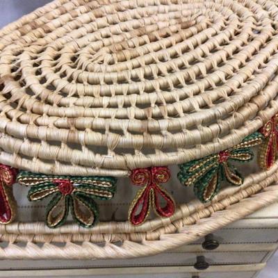Large Jewelry Box, Oval Basket,and Vintage Wine Holder or Cooler