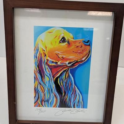 8 3/4" x 11 1/4" Framed Brando Cocker Spaniel By Michelle Mardis Print Signed & Numbered
