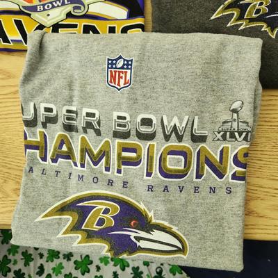 Lot of 5 Baltimore Ravens Tee Shirts Super Bowl