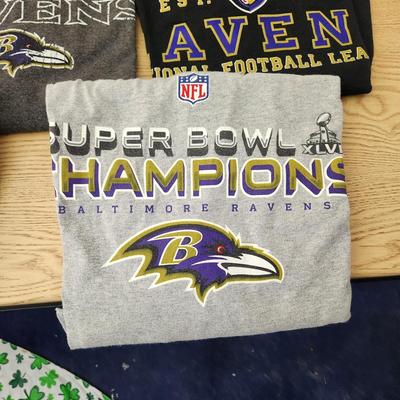 Lot of 5 Baltimore Ravens Tee Shirts Super Bowl
