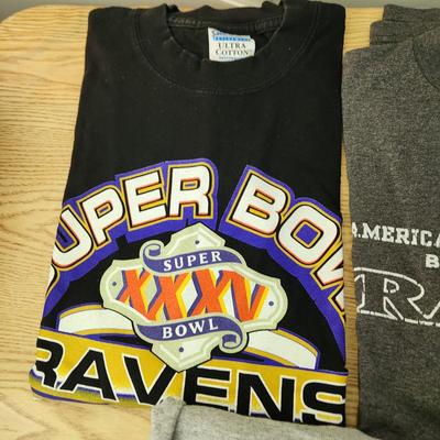 Lot of 5 Baltimore Ravens Tee Shirts Super Bowl