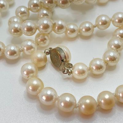LOT 610: Necklace Collection -Three Strand Faux Pearls, Fresh Water Pearl Bracelet and Necklace and More