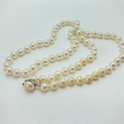 LOT 610: Necklace Collection -Three Strand Faux Pearls, Fresh Water Pearl Bracelet and Necklace and More