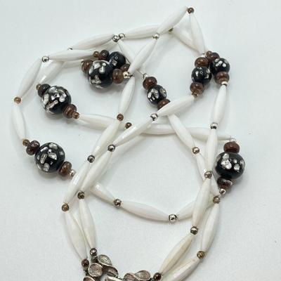 LOT 610: Necklace Collection -Three Strand Faux Pearls, Fresh Water Pearl Bracelet and Necklace and More