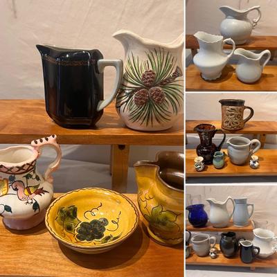 Collection of Creamers with Display Stands (LR-RG)