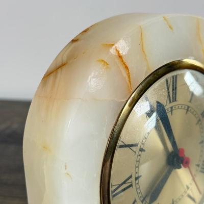 LOT 18D: Vintage Marble Electric Desk / Table Clock