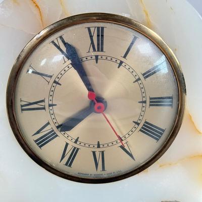 LOT 18D: Vintage Marble Electric Desk / Table Clock