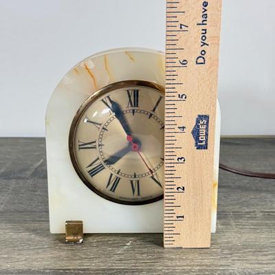LOT 18D: Vintage Marble Electric Desk / Table Clock