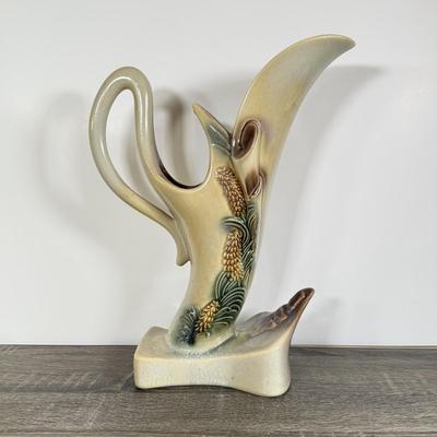LOT 20D: Vintage Hull USA Art Pottery 14" Pinecone Ewer / Vase