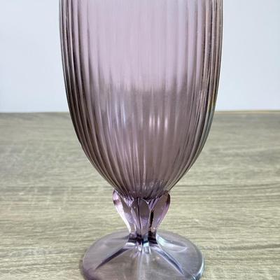LOT 21D: Set of Eight (8) Purple Glass Fostoria Iced Tea Goblets