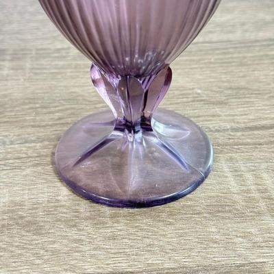 LOT 21D: Set of Eight (8) Purple Glass Fostoria Iced Tea Goblets