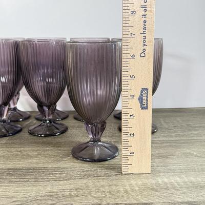 LOT 21D: Set of Eight (8) Purple Glass Fostoria Iced Tea Goblets