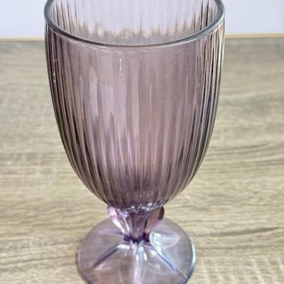 LOT 21D: Set of Eight (8) Purple Glass Fostoria Iced Tea Goblets