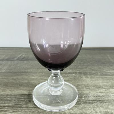 LOT 22D: Set of Six (6) Smoky Amethyst Glass Goblets