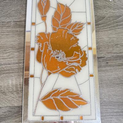 LOT 25D: Andrea by Sadek Porcelain Birds: Cedar Waxwing, Downy Woodpecker & Turner Decorative Accessory Floral Glass Wall Art &...