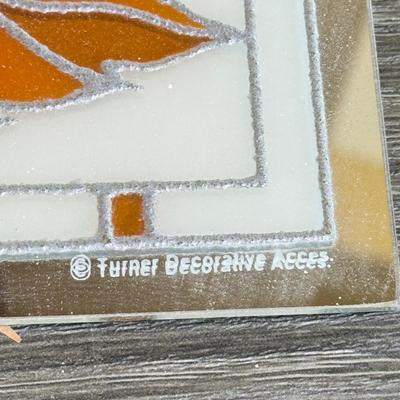 LOT 25D: Andrea by Sadek Porcelain Birds: Cedar Waxwing, Downy Woodpecker & Turner Decorative Accessory Floral Glass Wall Art &...