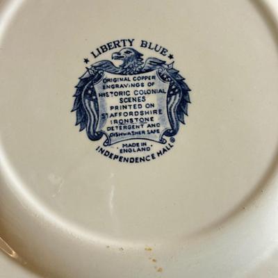 LOT 26D: Mikasa Intaglio CAC20 Annette Bowl, French Saxon China Co 22k Gold Decor Plates, Liberty Blue Independence Hall Plates &...